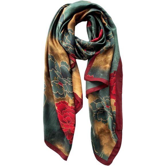 Women's  Large Satin Scarf for Sun Protection - Picture 1 of 7